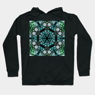 Dot Mandala Flower Blue Green and Grey Hoodie